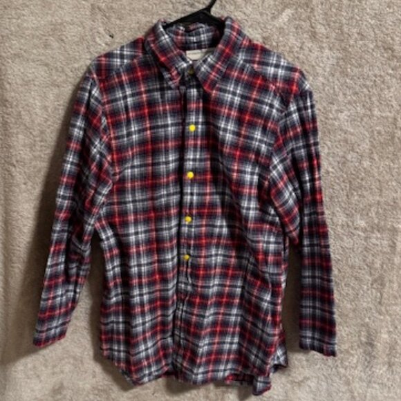 Women’s Eleven Stitch Design Flannel Button-Down Shirt, Size L - Picture 1 of 11